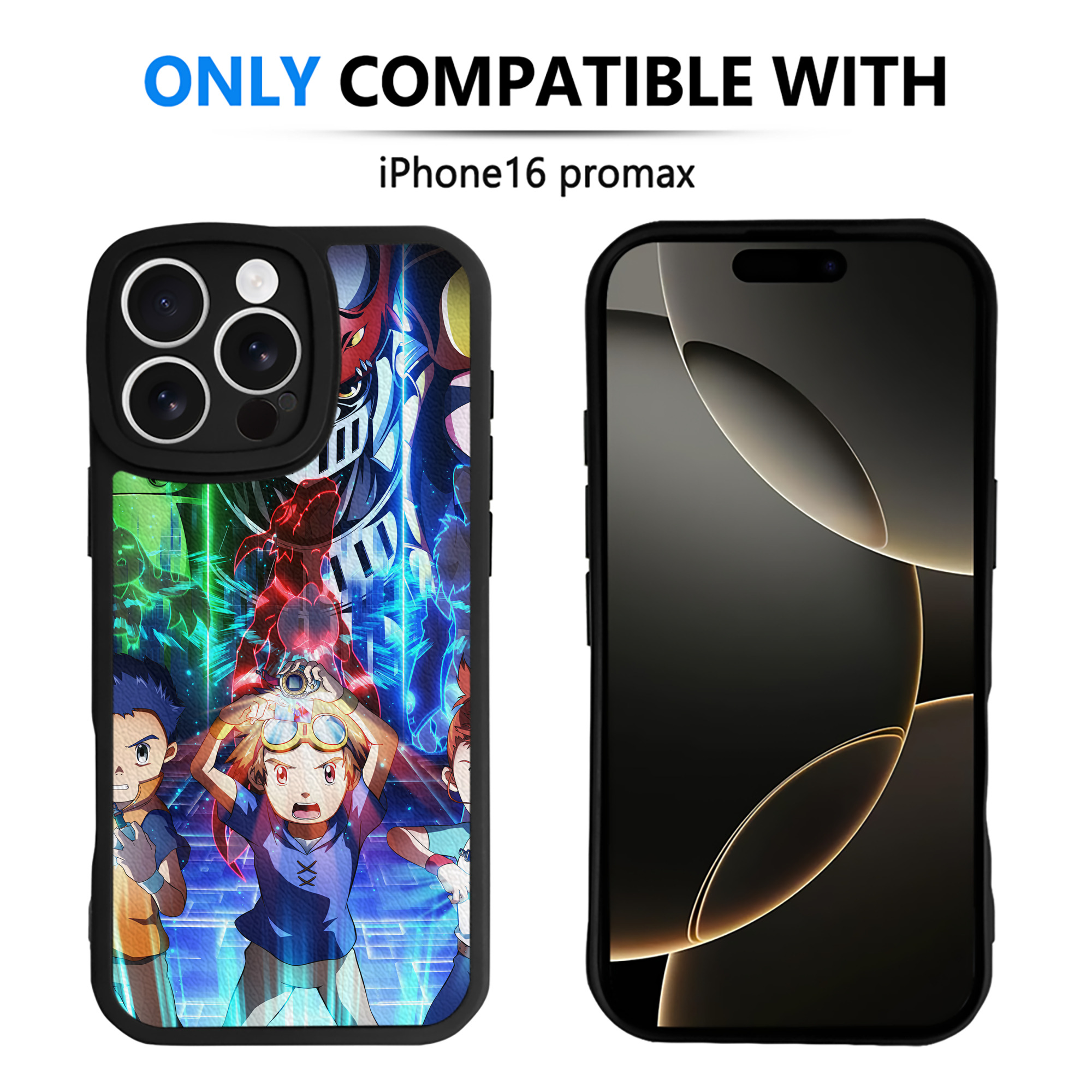 （画像用） Digimon デジタルモンスター/デジモン 【iPhone 16シリーズ対応】シリコンスマホケース（レザー調） 材質：シリコン